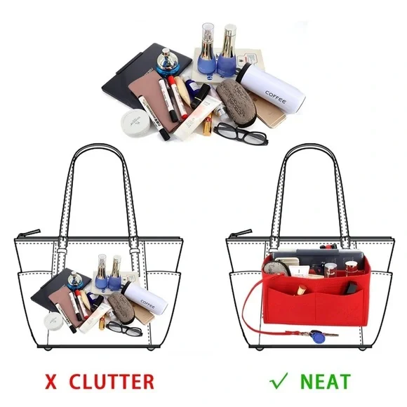 Organizer Bag with Zipper and Keychain - Picture 7 of 10